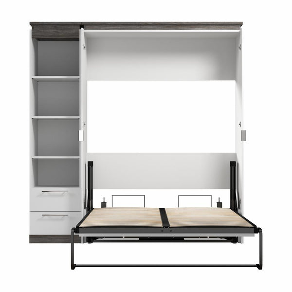 Full Murphy Bed with Shelves and Drawers (81W)