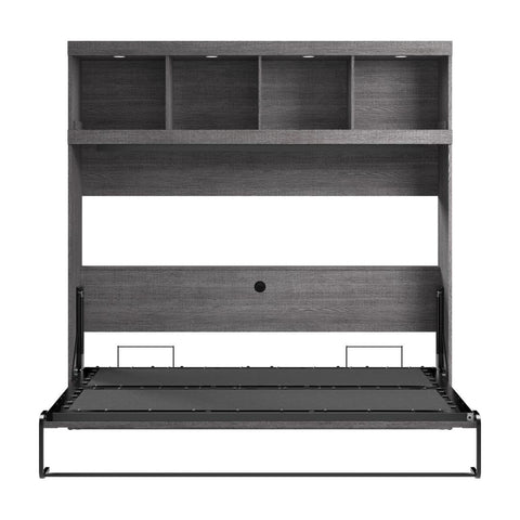 85W Queen Horizontal Murphy Bed with Overhead Storage