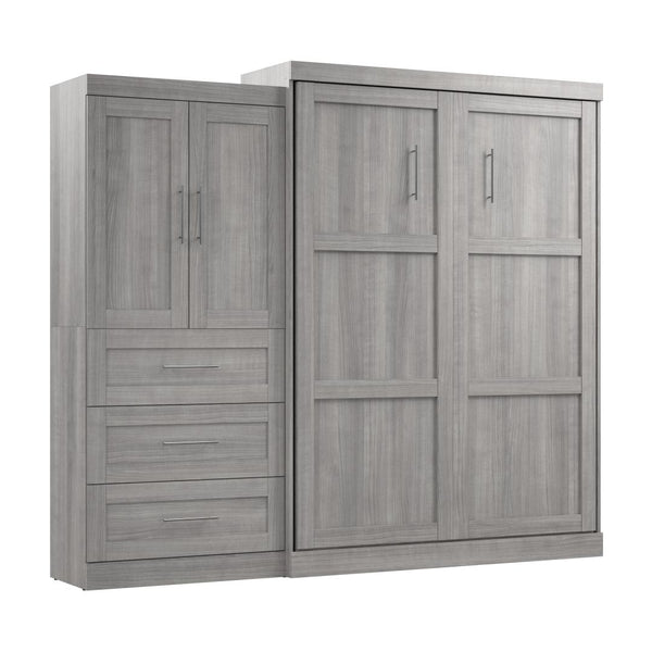 Grand lit escamotable et armoire avec tiroirs (101L)