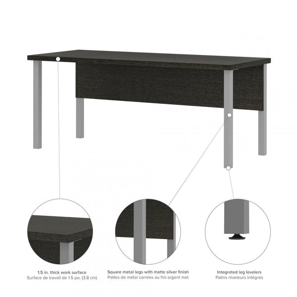 72W Table Desk with Square Metal Legs