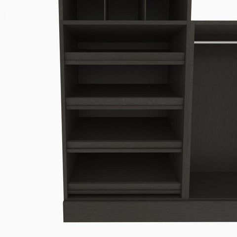 Traditional Closet System with Shelves, Drawers, Shoe Racks, Clothing Rods & Cubies, 86W x 20D