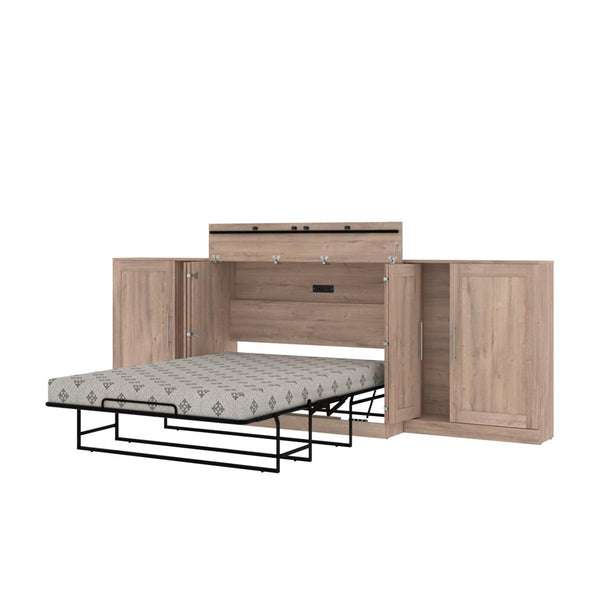 Full Cabinet Bed with Mattress and Storage Cabinets (133W)