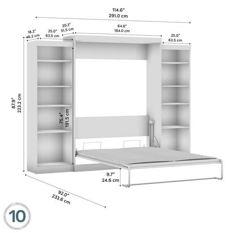 Grand lit escamotable et 2 étagères (115L)