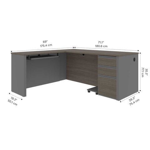 L-Shaped Desk with Pedestal
