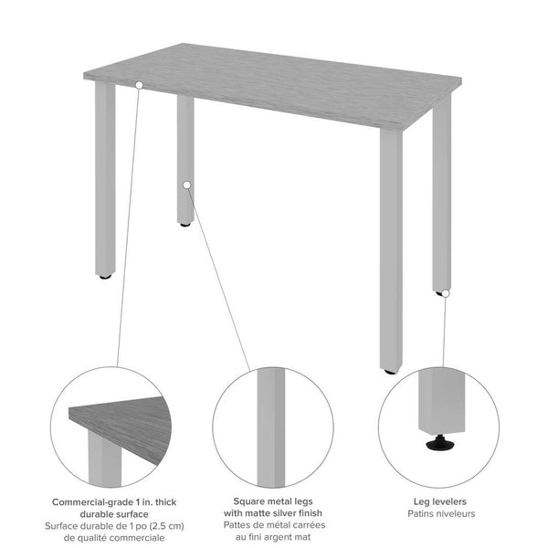 Table de bureau 48L avec pattes de métal carrées