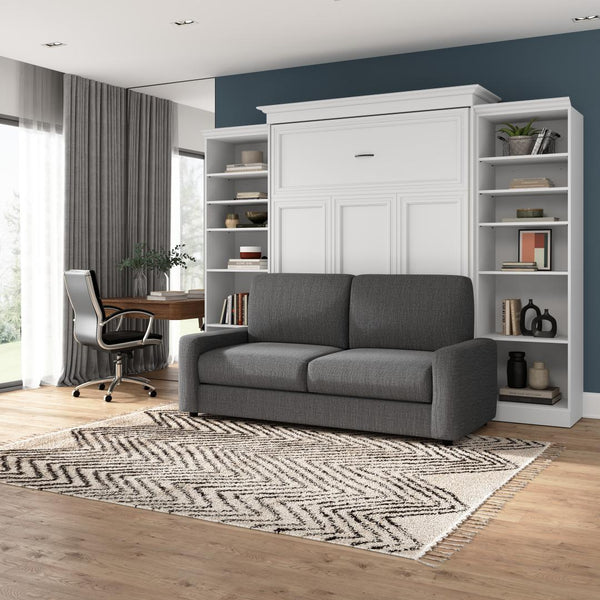 Grand lit escamotable avec canapé et organisateurs de garde-robe (115L)