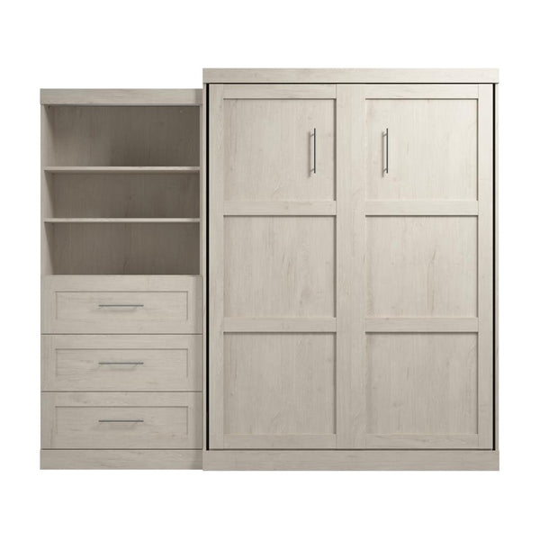 Grand lit escamotable et étagère avec tiroirs (101L)