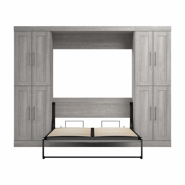 Lit escamotable double avec armoires (109L)