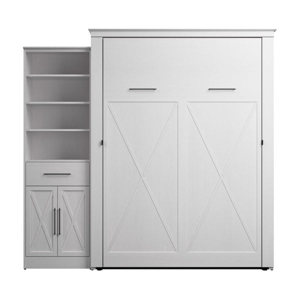 Queen Murphy Bed and Closet Organizer with Drawer and Doors (94W)