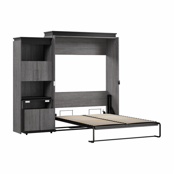 Grand lit escamotable avec armoire et bureau rétractable (97L)