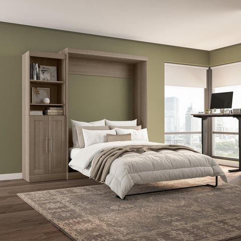 Grand lit escamotable et organisateur de garde-robe avec portes (90L)