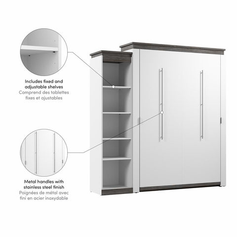 Queen Murphy Bed with Shelves (87W)