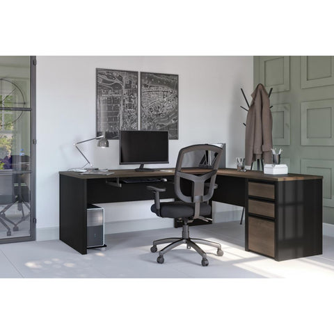 Bureau en L 72L avec caisson