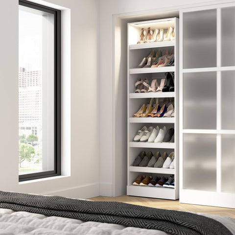 Modular Closet System with Shoe Racks & LED Light, 25W X 25D