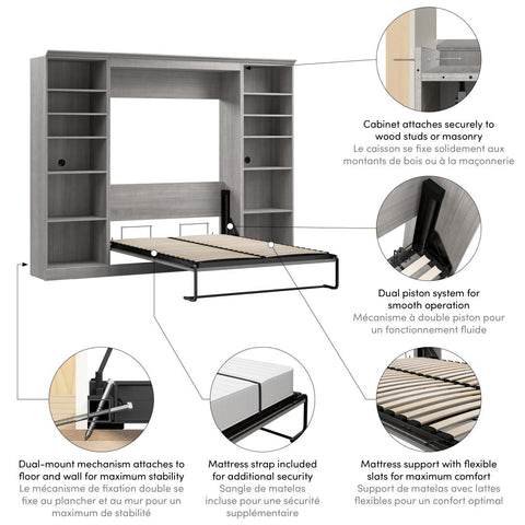 Full Murphy Bed and 2 Closet Organizers (109W)