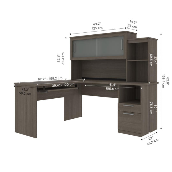Bureau en L 65L avec huche