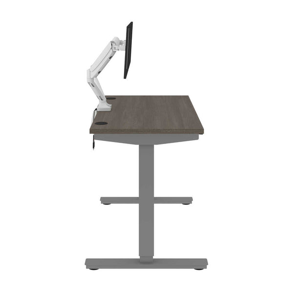 Bureau assis-debout 48L x 24P avec support double pour moniteurs