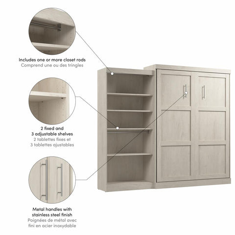 Grand lit escamotable avec organisateur de garde-robe (101L)