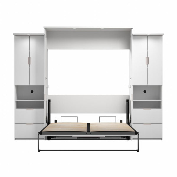 Grand lit escamotable avec 2 armoires (114L)