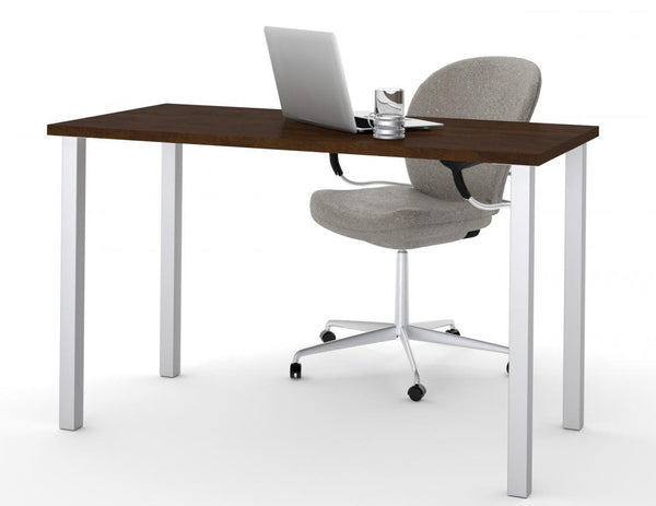 Table de bureau 48L avec pattes de métal carrées