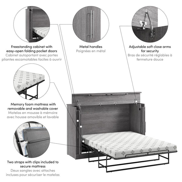 Grand lit cabinet 75L avec matelas