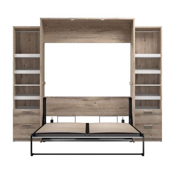 Grand lit escamotable et 2 organisateurs de garde-robe avec tiroirs (105L)