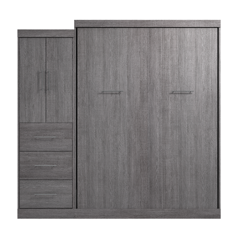 Grand lit escamotable avec armoire-penderie (90L)