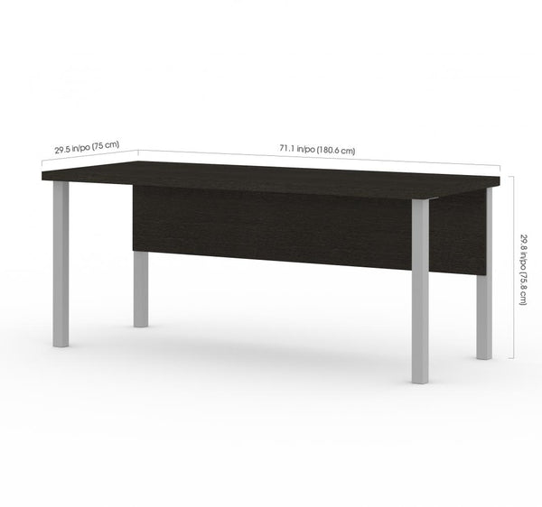 72W Table Desk with Square Metal Legs