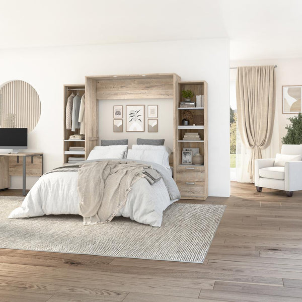 Grand lit escamotable et 2 organisateurs de garde-robe avec tiroirs (105L)