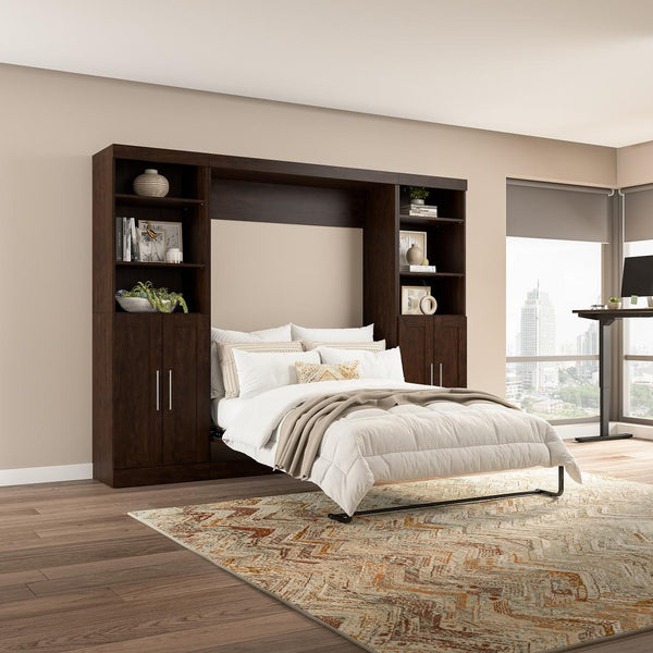 Lit escamotable double avec organisateurs de garde-robe (109L)