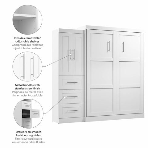 Grand lit escamotable avec armoire-penderie (89L)