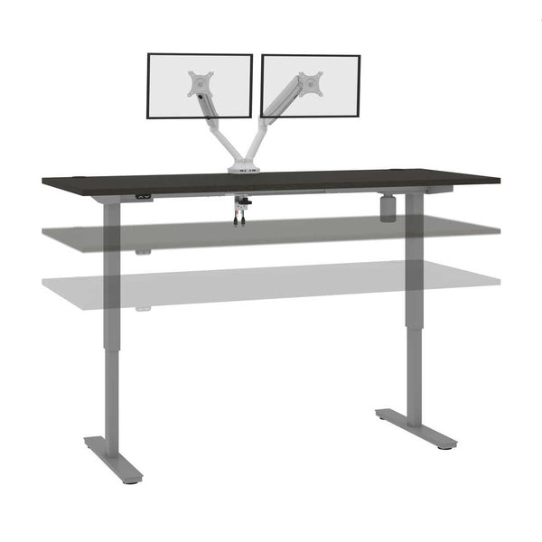 Bureau assis-debout 72L x 30P avec support double pour moniteurs