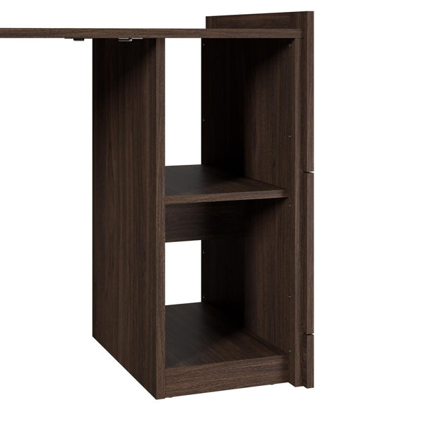 25W Pull-Out Desk Cabinet with Shelves and Hidden Storage