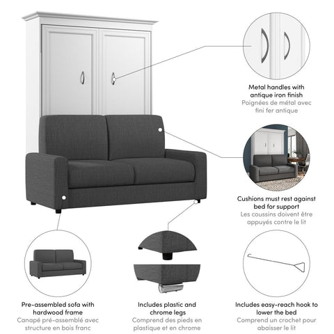 Lit escamotable double avec canapé (73L)