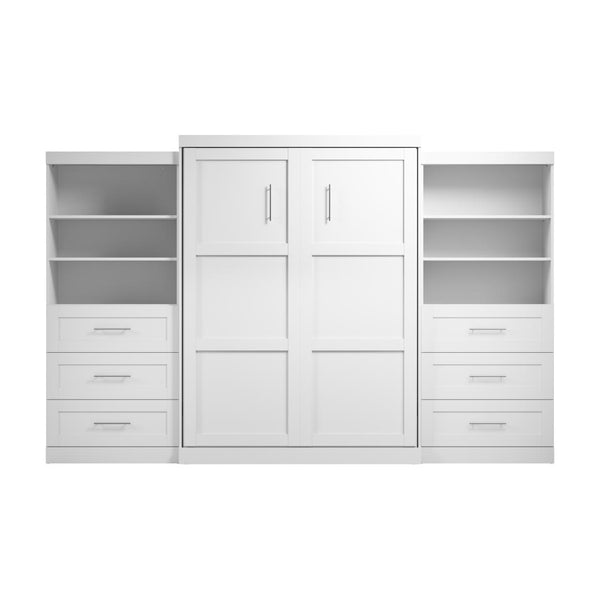 Grand lit escamotable et 2 étagères avec tiroirs (136L)