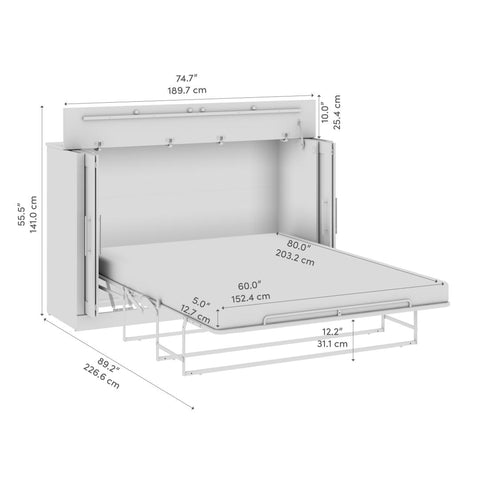 Grand lit cabinet 75L avec matelas