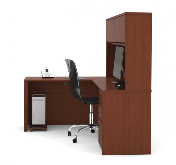 Bureau en L 72L avec caisson et huche