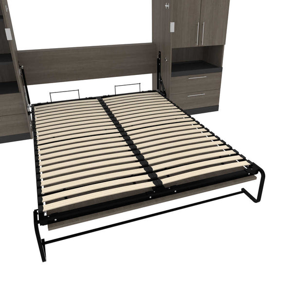 Grand lit escamotable (queen) et rangement multifonctionnel avec tiroirs (125L)