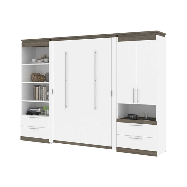 Lit escamotable deux places (double) et rangement multifonctionnel avec tiroirs (119L)