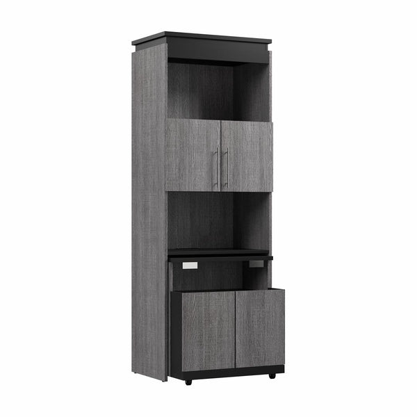 Grande armoire 30L avec portes et bureau rétractable