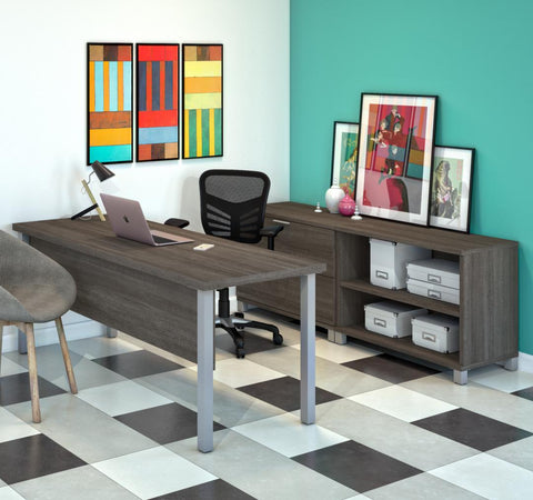 72W Table Desk with Credenza