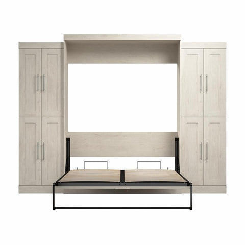 Grand lit escamotable avec armoires (115L)