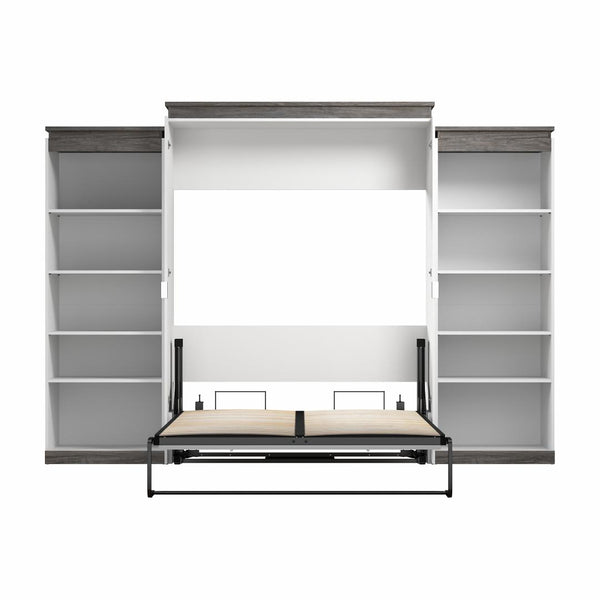 Grand lit escamotable avec étagères (126L)