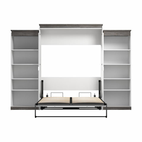 Grand lit escamotable avec étagères (126L)