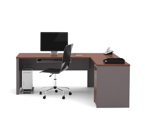 72W L-Shaped Desk with Pedestal