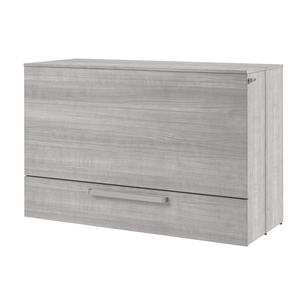 63W Queen Murphy Cabinet Bed with Pullout Drawer and Mattress