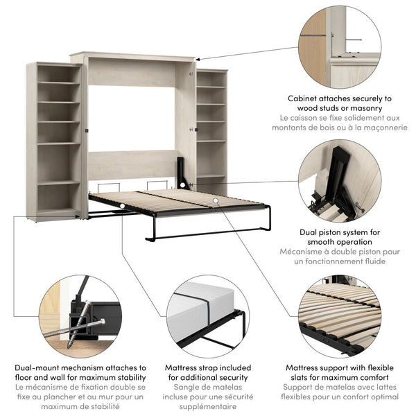Queen Murphy Bed with Closet Organizers (119W)