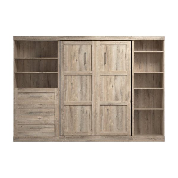 Full Murphy Bed with Shelving and Drawers (120W)