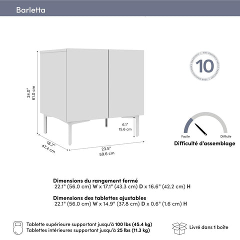 24W Modular Storage Cabinet with Doors