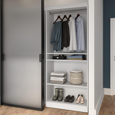 Traditional Closet System with Shelves, Drawers & Clothing Rods, 36W x 20D